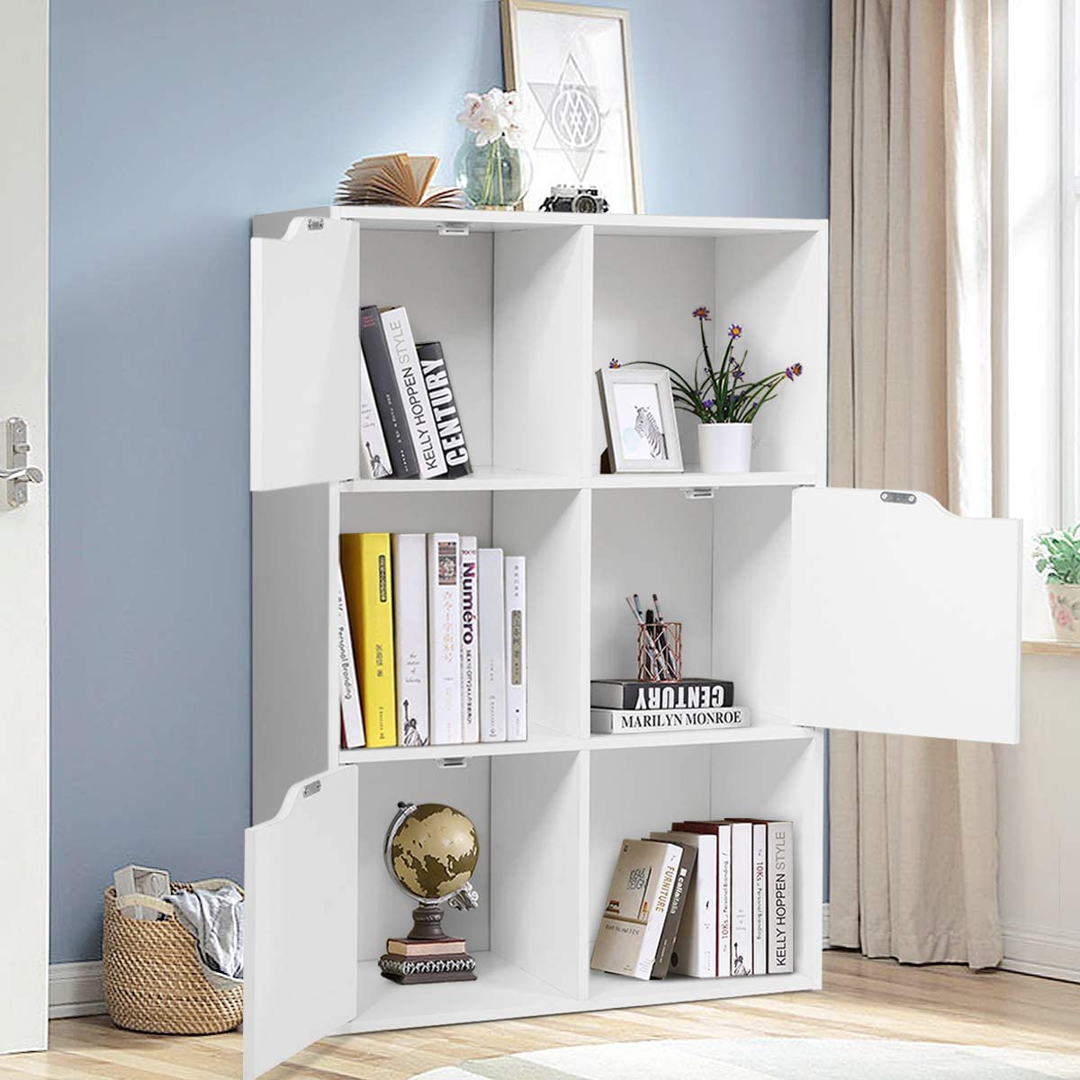 Armoire de Rangement Casier avec 6 Comparti , Bibliothèque Meuble en Cube - 2