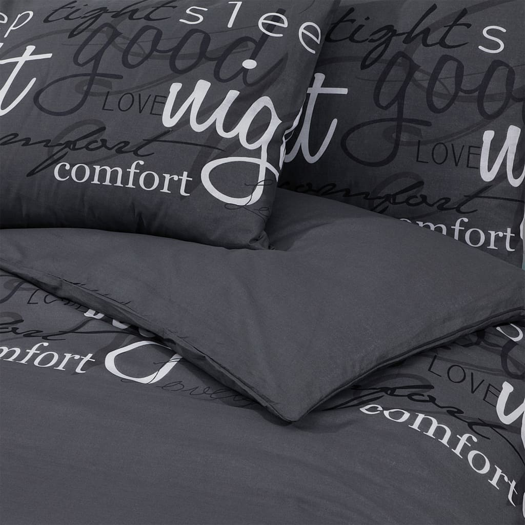 Ensemble de housse de couette Noir 200x220 Coton - 5