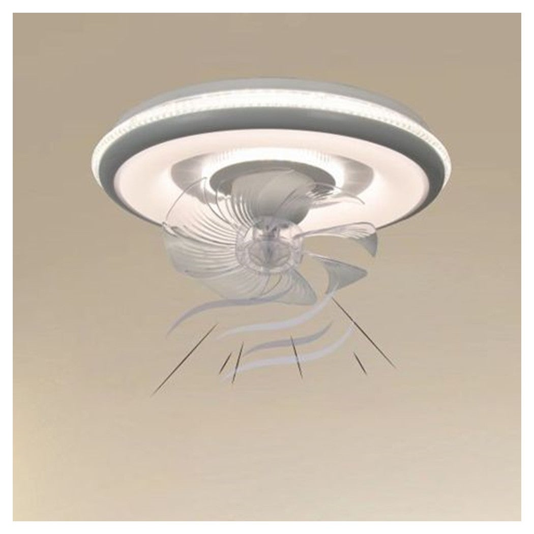 Trade Shop - Plafoniera A Ventola Luce 3200k-6500k Lampada Tonda Da Soffitto Ventilatore 33214 - Foto 9