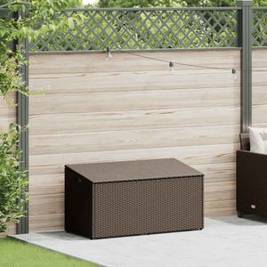 WIFESE Boîte De Rangement Jardin 280L - Coffre Verrouillable Aspect Bois Marron 117x45x56 Cm