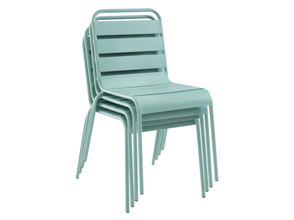 Lot De 2 Chaises Jardin Empilables En Acier - Gris Anthracite - Anti-UV & Anti-Rouille - MYLIA MIRMANDE - 5