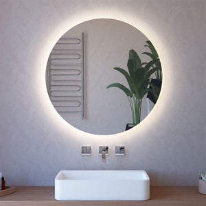 Grande Specchio LED Rotondo da 32 Pollici, Specchio da Bagno Rotondo con Luci