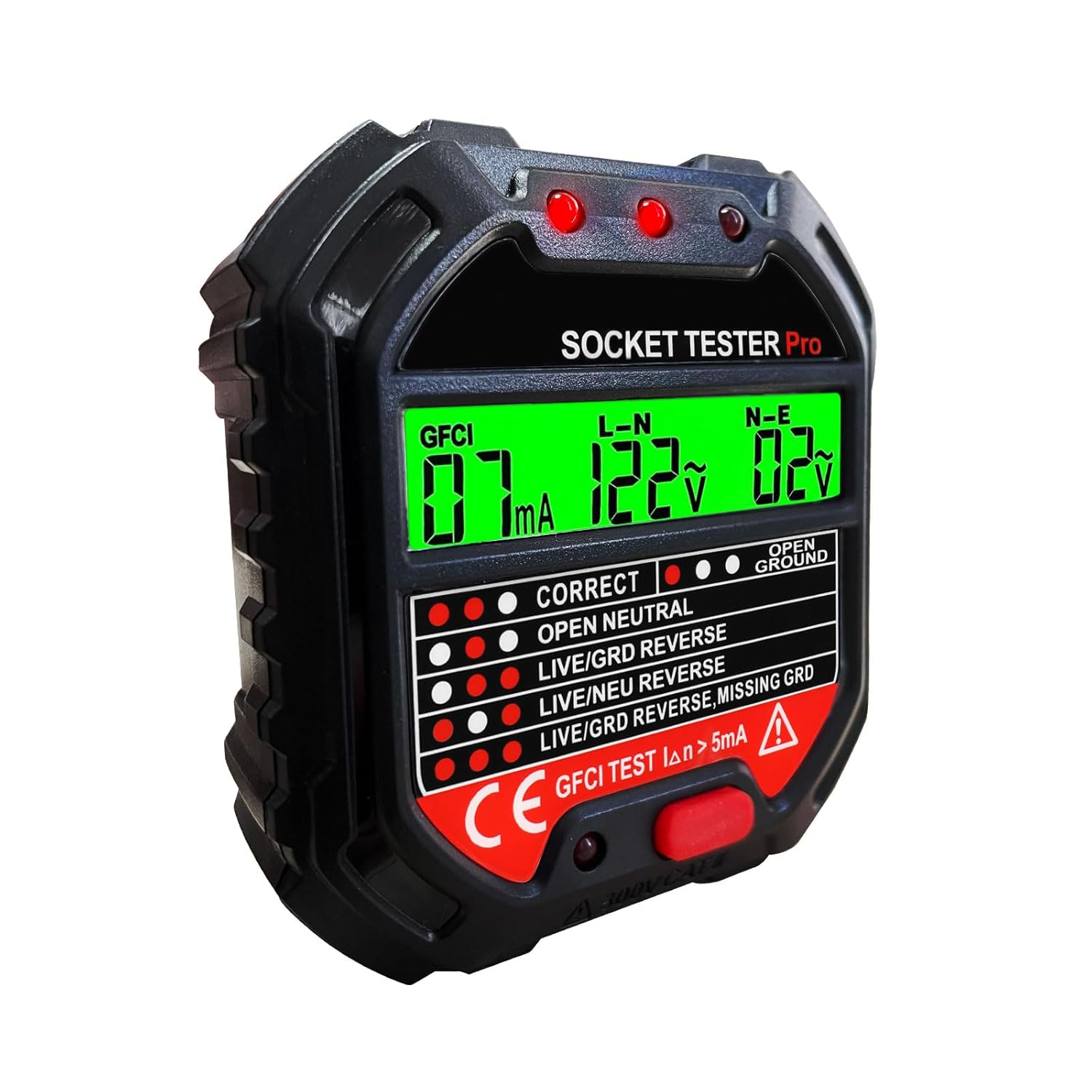 Tester gniazdek z wyświetlaczem LED – Wykrywacz napięcia 90-250V, częstotliwość 45-65Hz, diagnostyka problemów elektrycznych