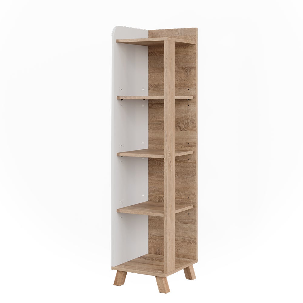 Vicco Półka łazienkowa Karen, Sonoma/Biały, 30 x 128 cm z 4 przegrodami