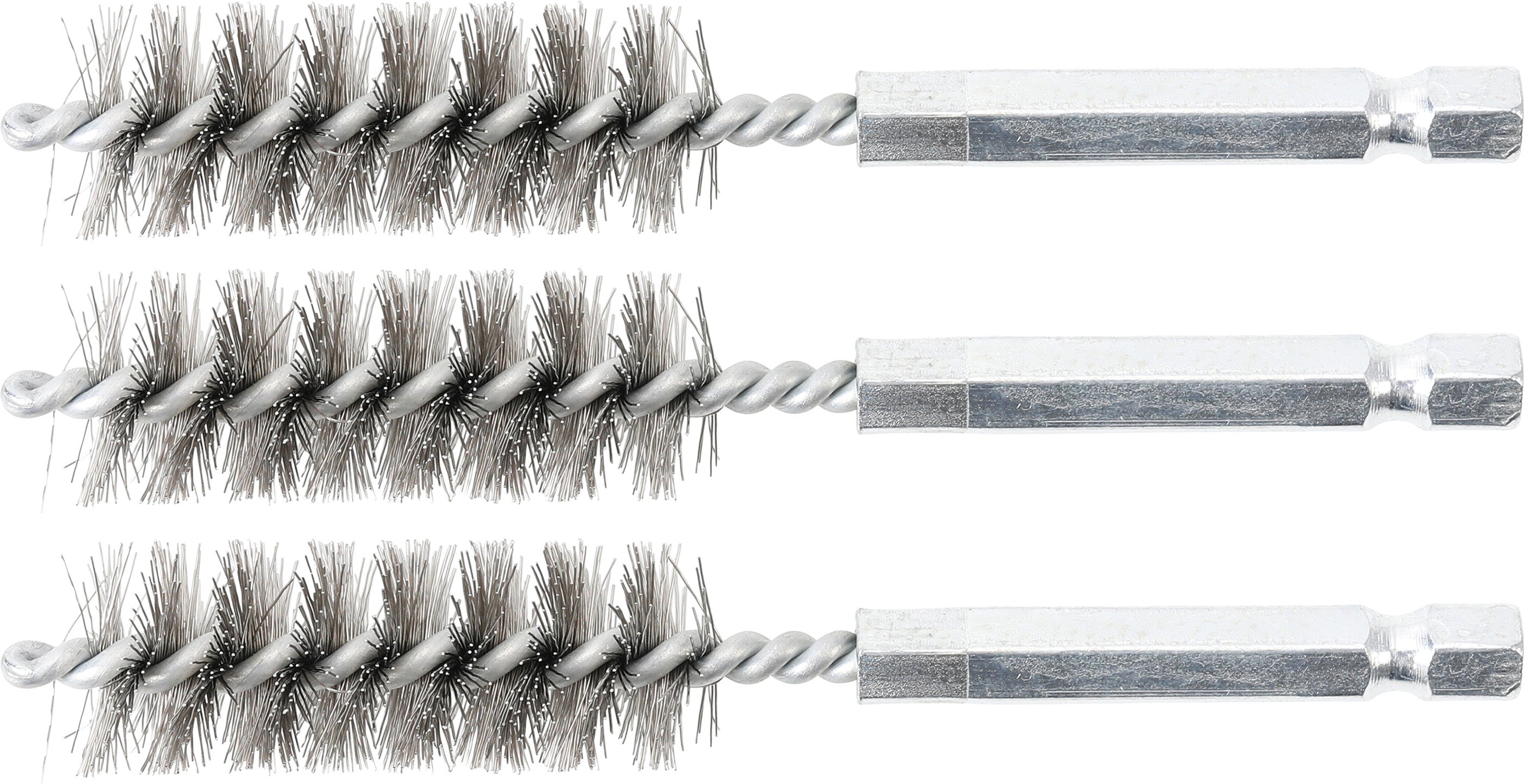 BGS Szczotka druciana 15 mm napęd sześciokątny zewnętrzny 6,3 mm (1/4") 3szt. - 3078-15-S