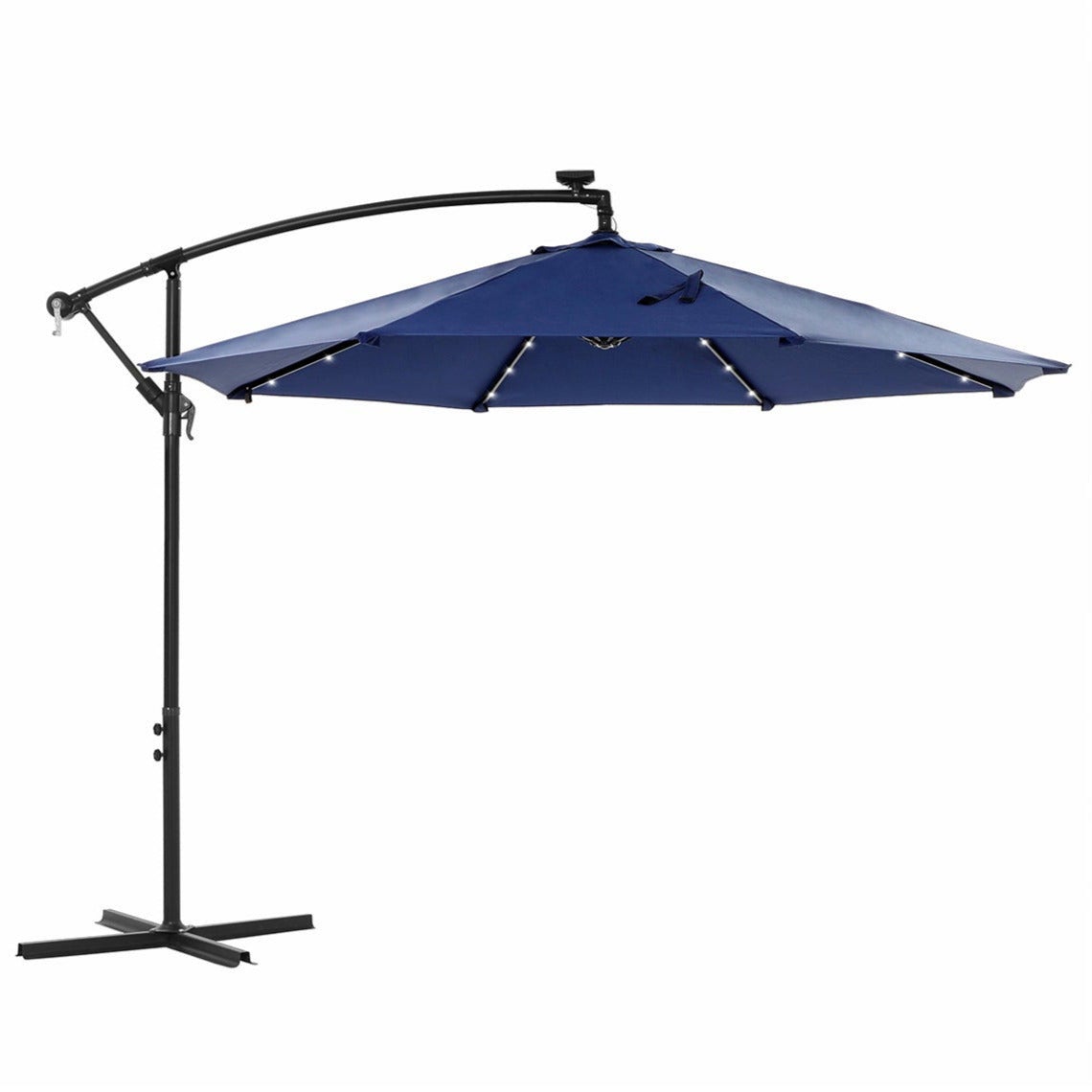 COSTWAY Parasol De Jardin XXL 426 X 260 Cm à 10 Côtes, Double Jumeau Métal, Poignée Manivelle, Sommet Ventilé Pour Terrasse, Cour, Balcon, Patio
