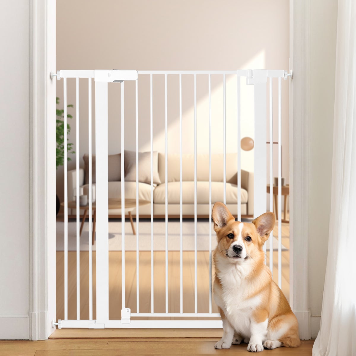 Cancelletto Di Sicurezza Estensibile Per Bambini E Cani – 75-82 Cm, Altezza 76 Cm, Chiusura Automatica E Magnetica, Installazione Senza Trapano