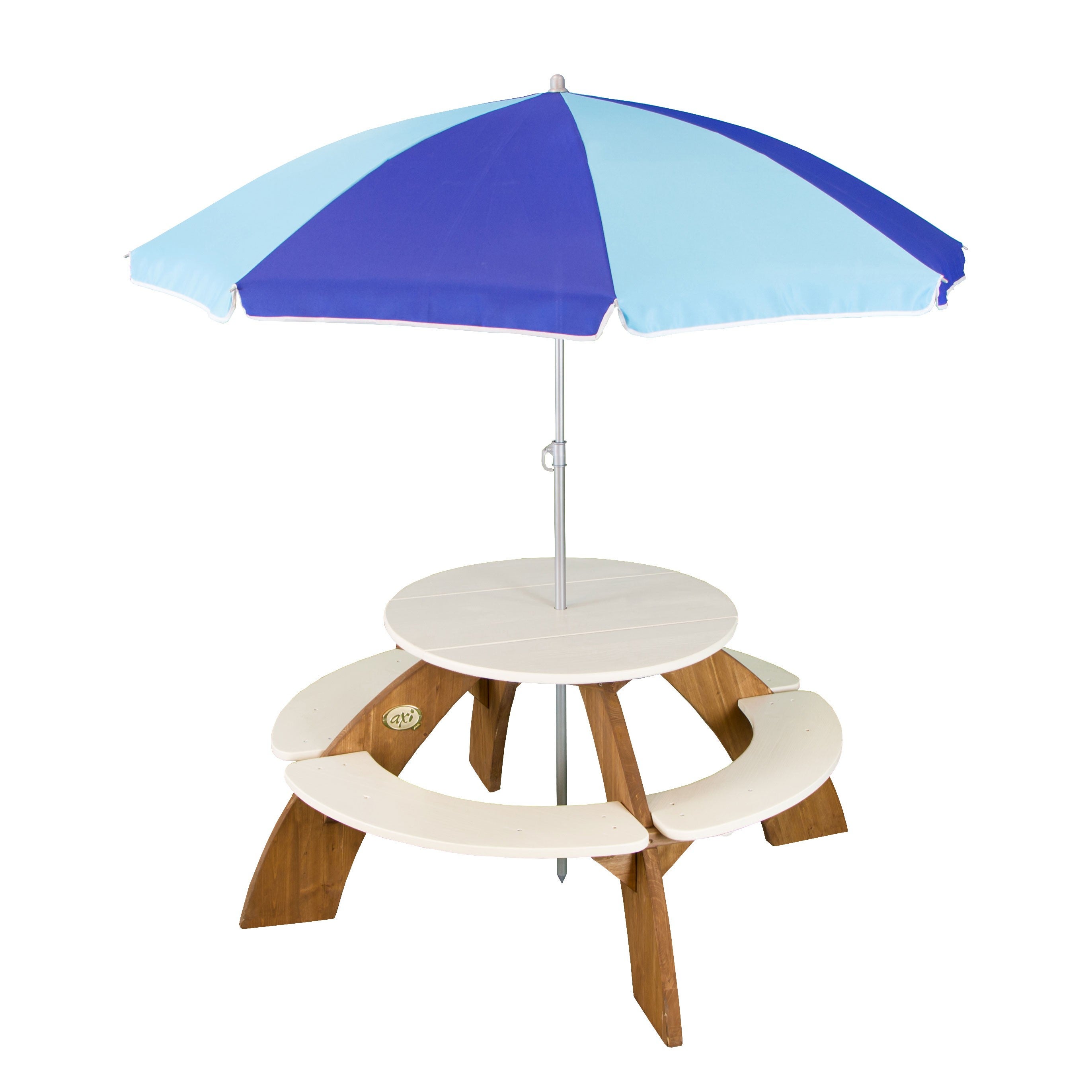 Table à manger de jardin rond en Bois Marron 4 places | Leroy Merlin