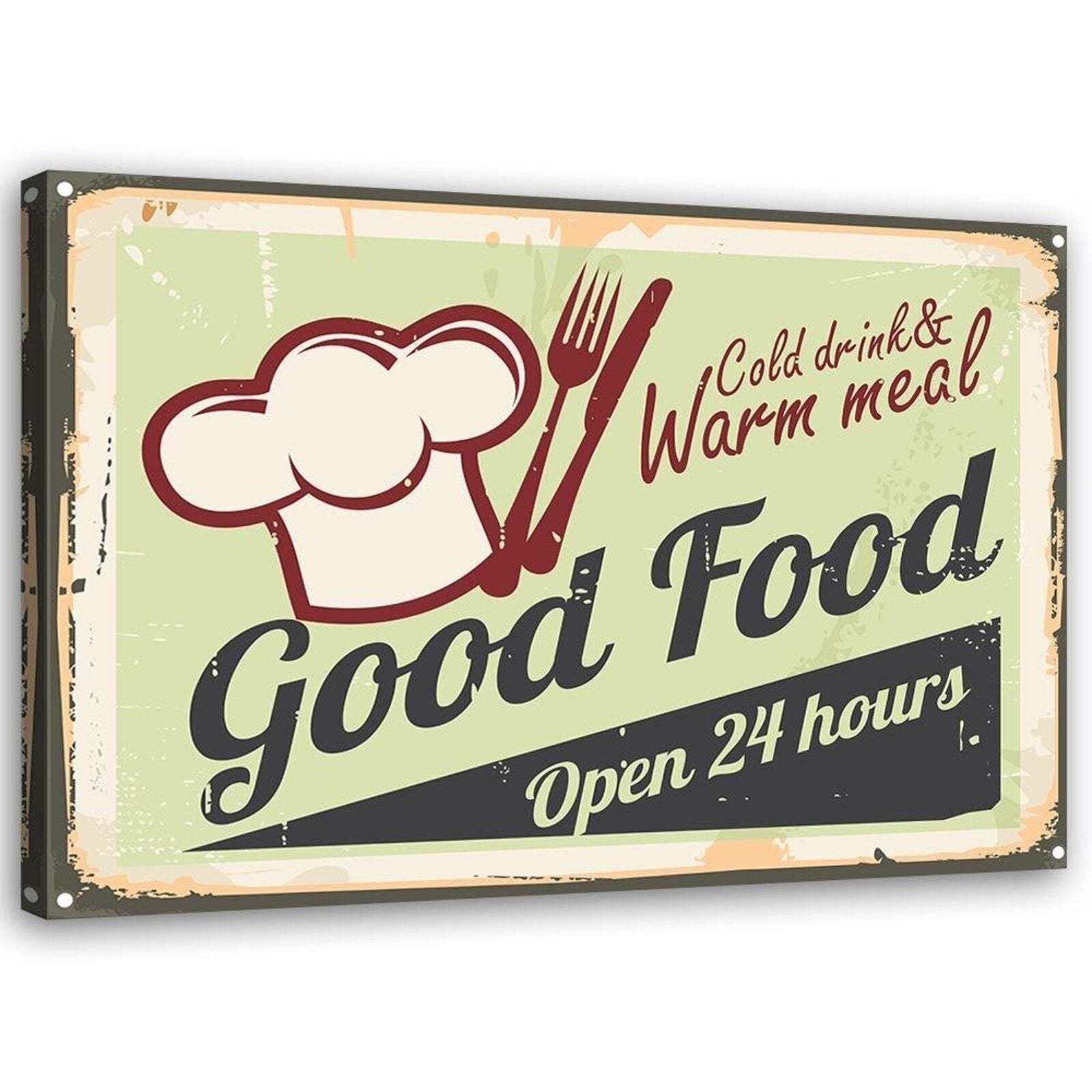Obraz na płótnie, Szyld Good Food 120x80