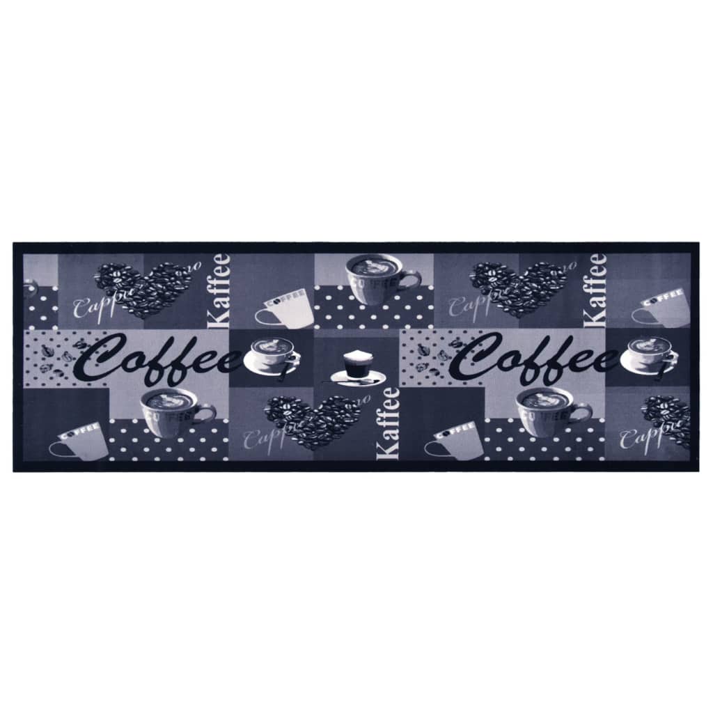 Kuchenny dywanik podłogowy Coffee, niebieski, 60x300 cm vidaXL