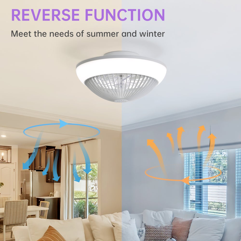 Ventilateur Plafond 38cm RGB LED Silencieux ABS Transparent App Commandes Minuterie Dimmable - 8