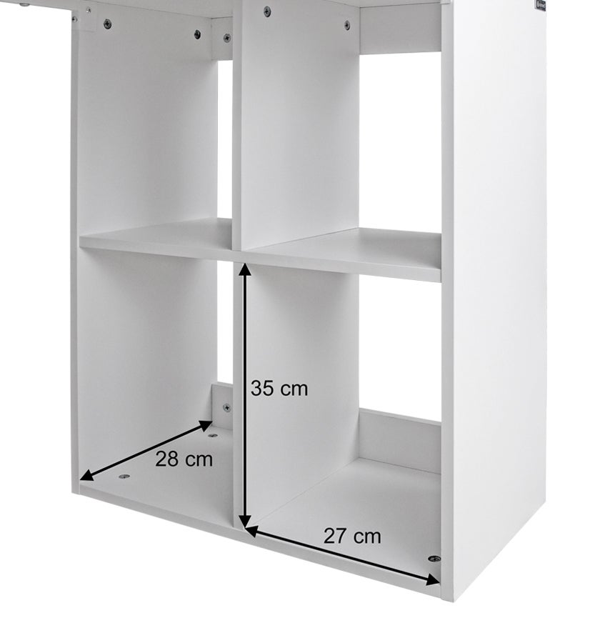 Scrivania per ufficio, scrivania con libreria colore bianco mod. Clio - 4