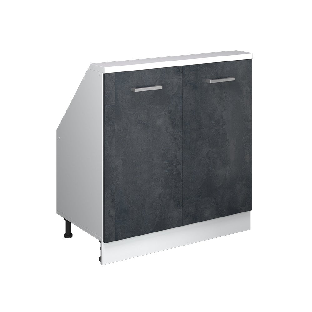 Vicco Szafka kuchenna na dach skośny R-Line, Czarny beton, 80 cm z 2 drzwiami
