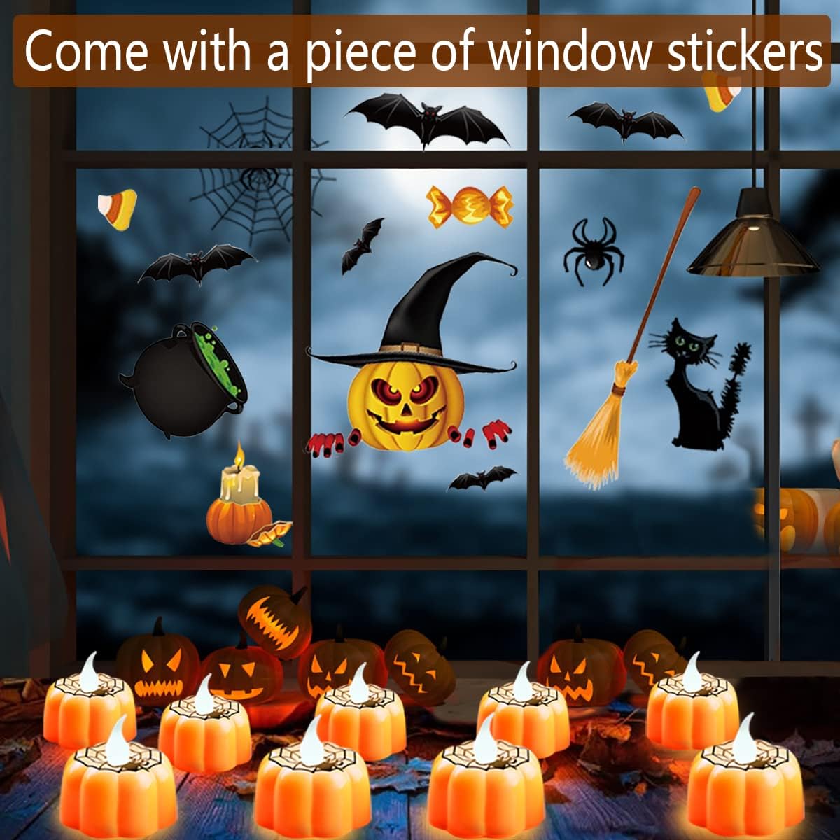 Luci LED A Forma Di Zucca Arancione Con Telecomando E Timer, Diametro 6,3 Cm, Effetto Fiamma Tremolante, Per Decorazioni Halloween - 4