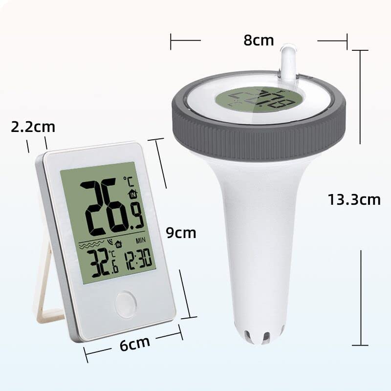 Thermomètre flottant pour piscine - Thermomètre numérique à lecture facile avec affichage de la température et de l'humidité intérieure pour piscines - 2