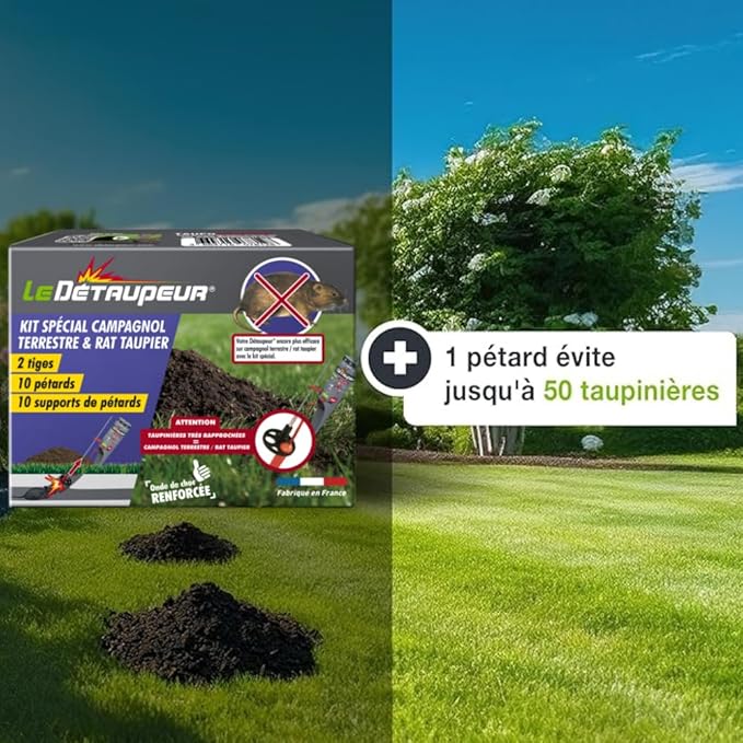 DETAUPEUR - Kit Piège Anti Campagnols - 10 Pétards Inclus - Armement En Toute Sécurité - Fonctionne Uniquement avec Le Kit Complet Valisette KITCAMPE - 3