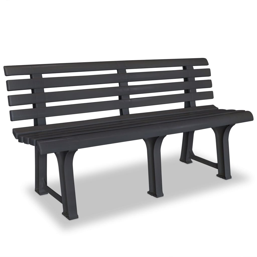 Banc de jardin 145,5 cm plastique anthracite - 8