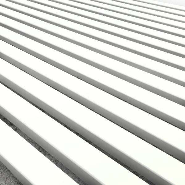 Panel palilleria alistonado Akupanel acústico,decorativo de 240x60cm,fieltro y listones de MDF forrado con una melanina de color Nieve - 3