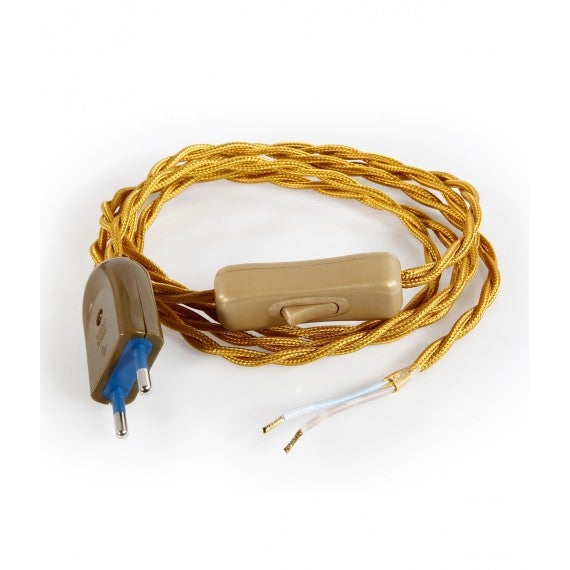 Câble Électrique Torsadé Or Prémonté avec Fiche et Interrupteur — free download