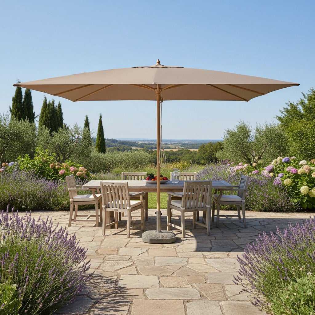 Parasol droit taupe 4x3 m Pegasia - 6