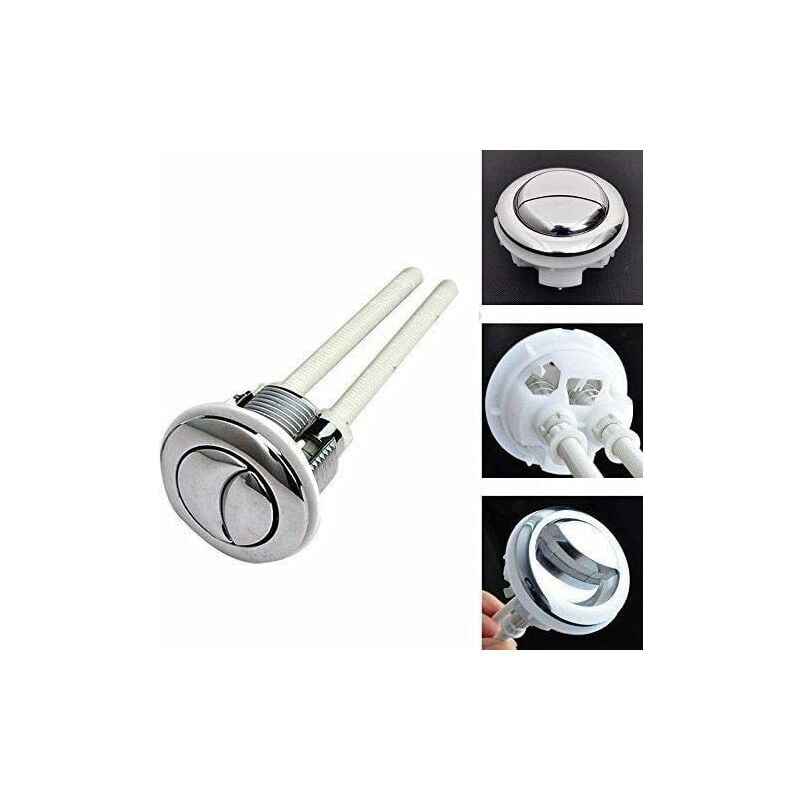 38 Mm Bouton Poussoir Double Pour Chasse D'eau WC Chromé Haute