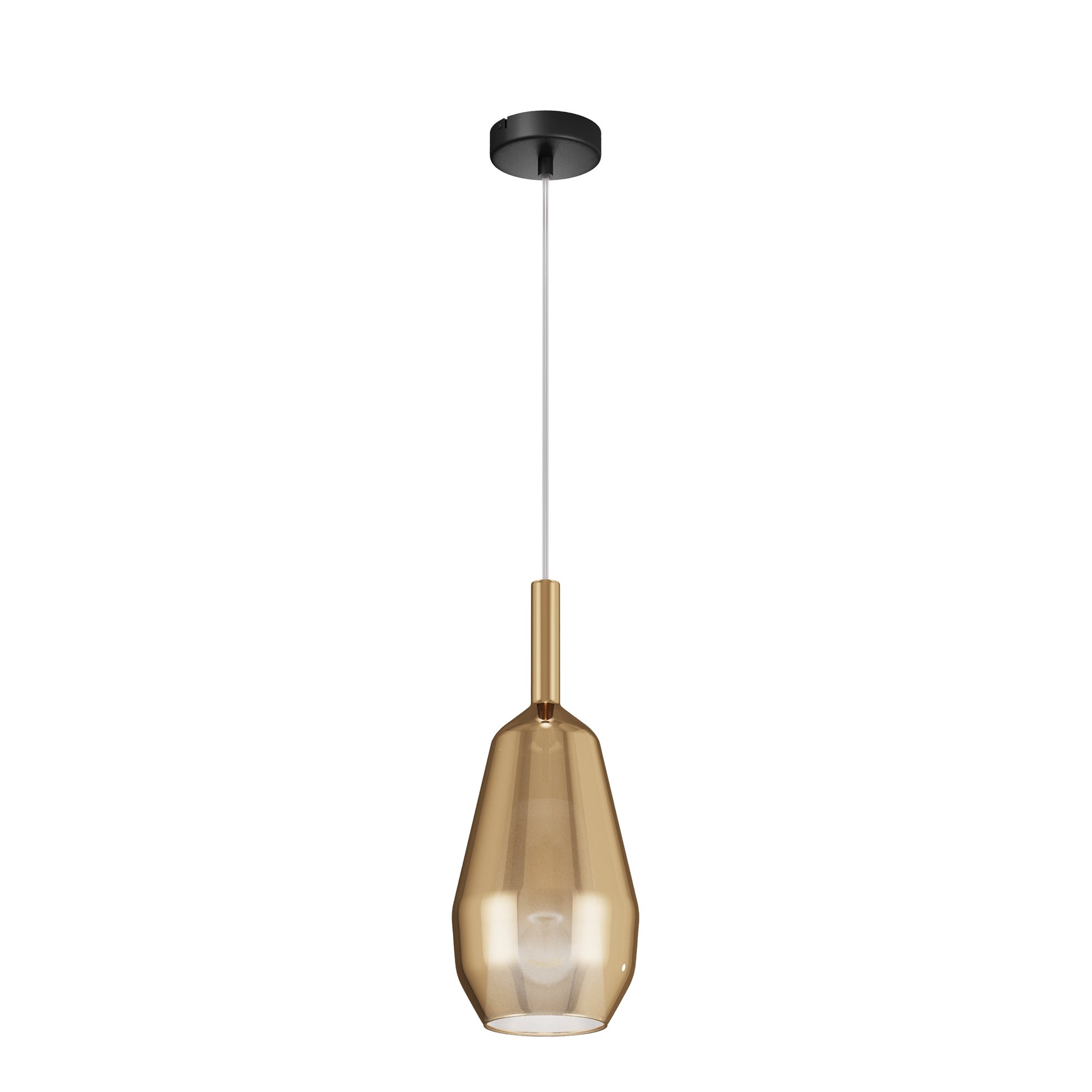 Suspension MAYTONI Tropic - Laiton, Verre Et Métal - Motif Végétal - Hauteur Réglable - Pour Salon, Salle à Manger