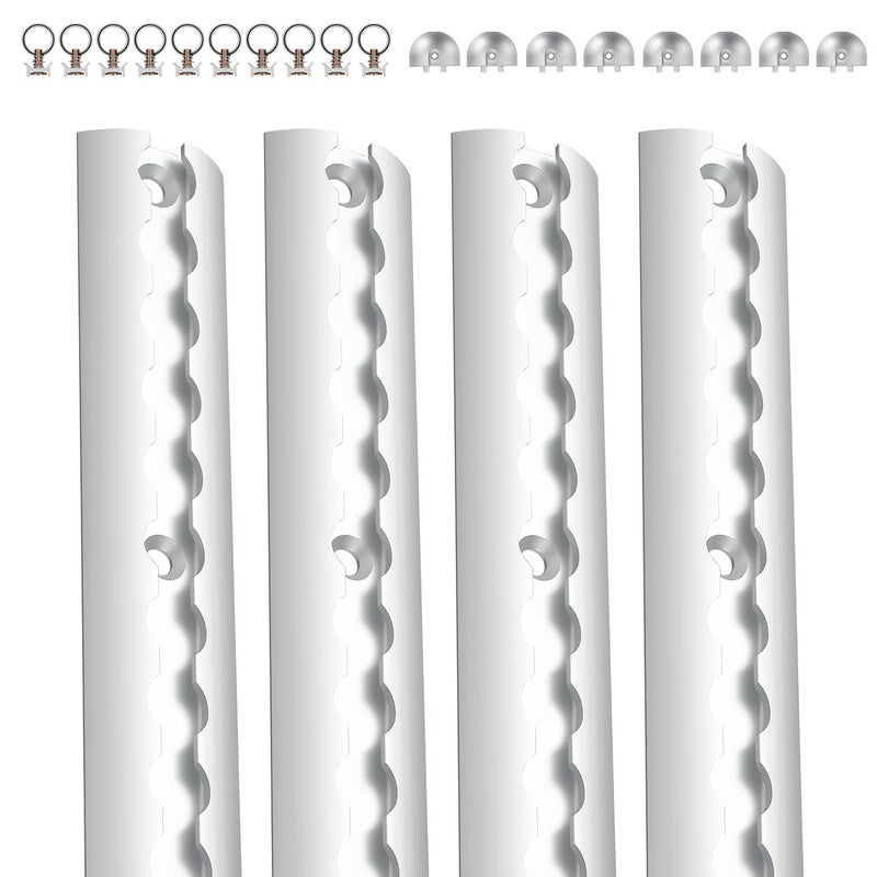 Kit 2 Pièces Rail D'arrimage L En Aluminium Anodisé Noir 40 Pouces - Avec 4 Embouts, Neuf