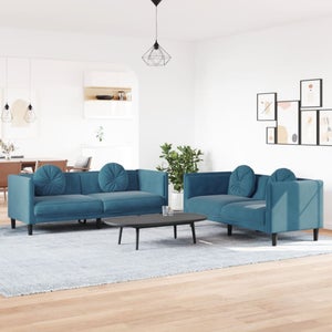 Ensemble de canapés 2 pcs bleu tissu - EAN 7067461663666 - Maison