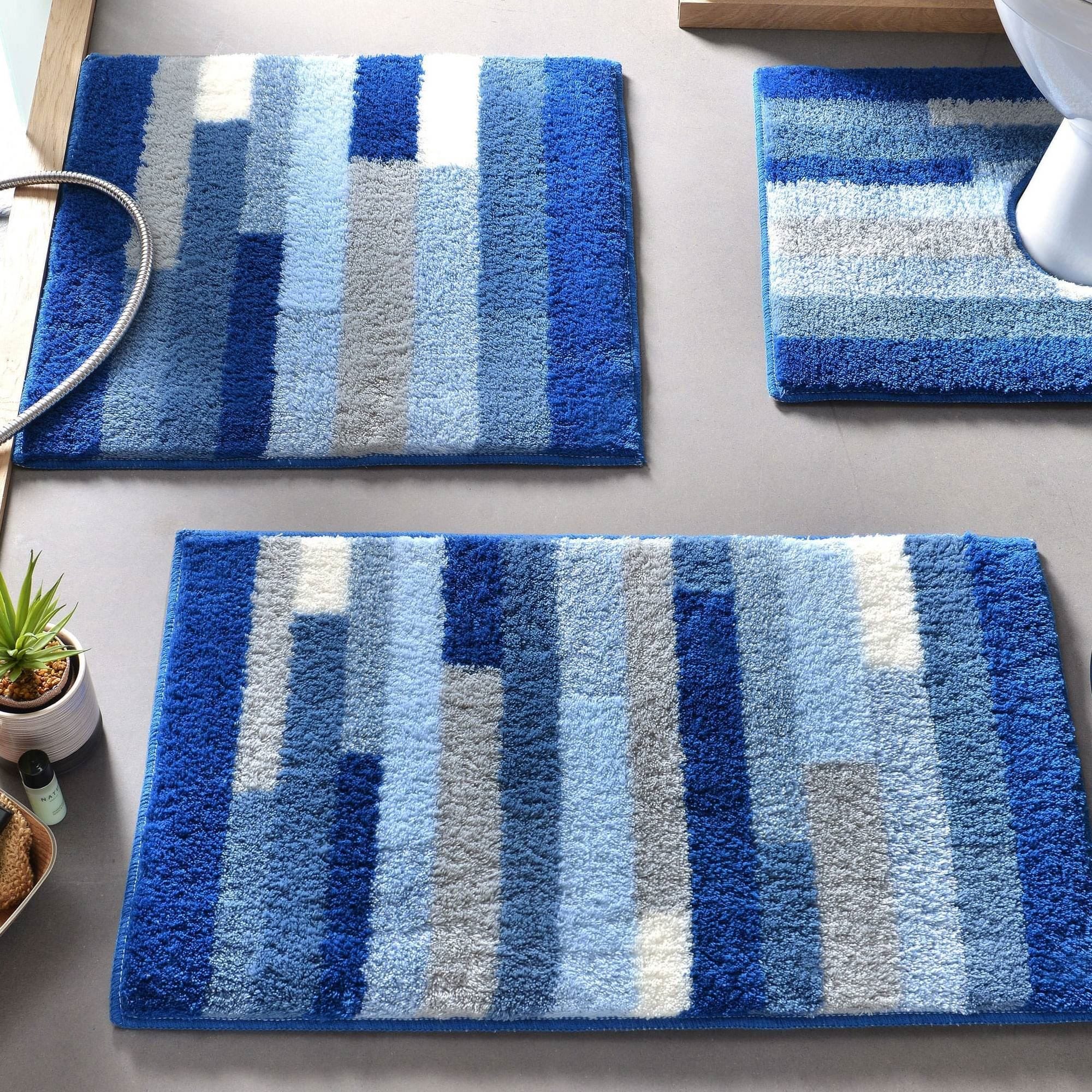 Tapis De Bain PLANCHA 60x60 Bleu En Polyester 1800 G m Leroy Merlin tapis-de-bain-plancha-60x60-bleu-en-polyester-1800-g-m-leroy-merlin