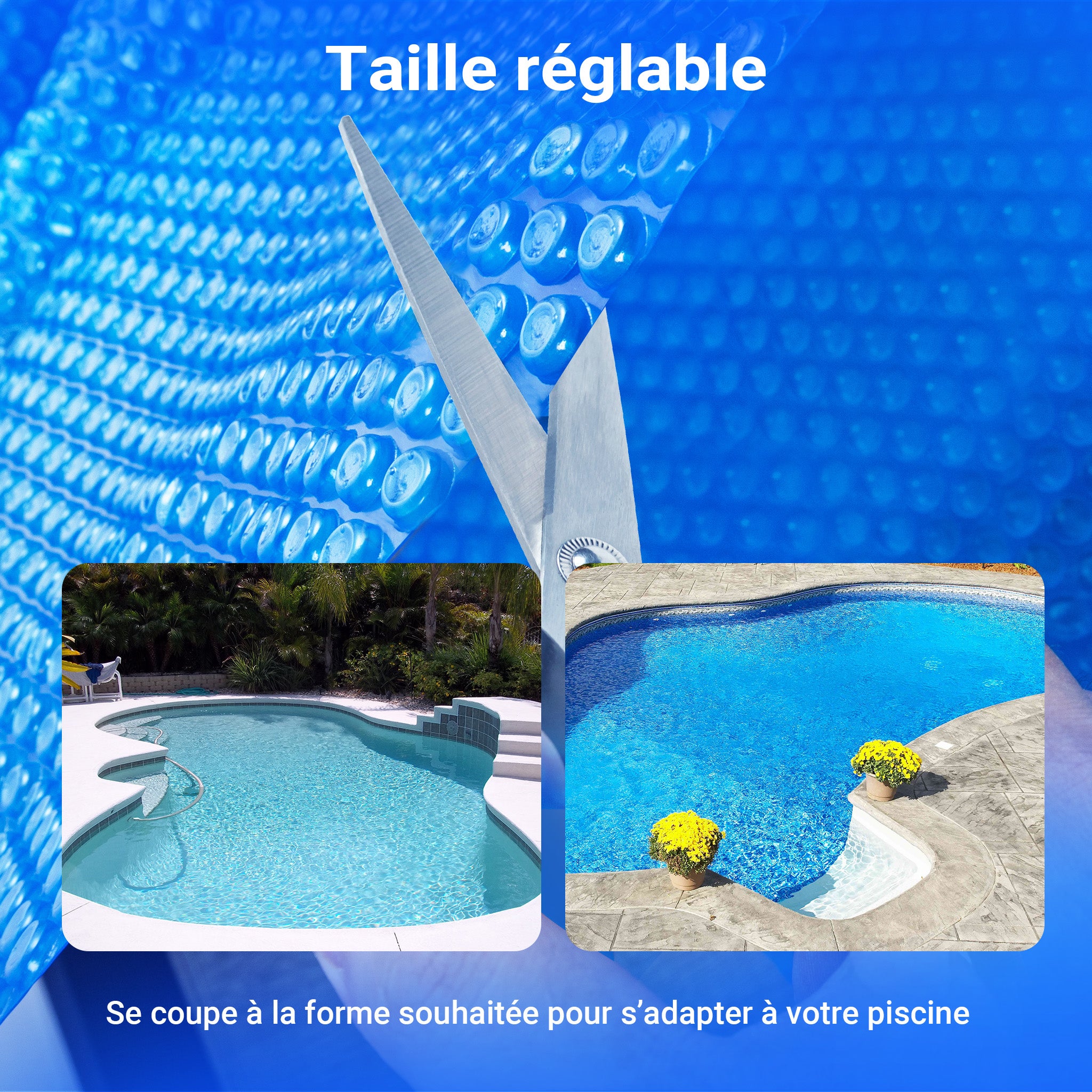 Cubierta solar piscina isotérmica Azul Rectangular 4x6m Lona térmica protectora Cobertor piscina - 7