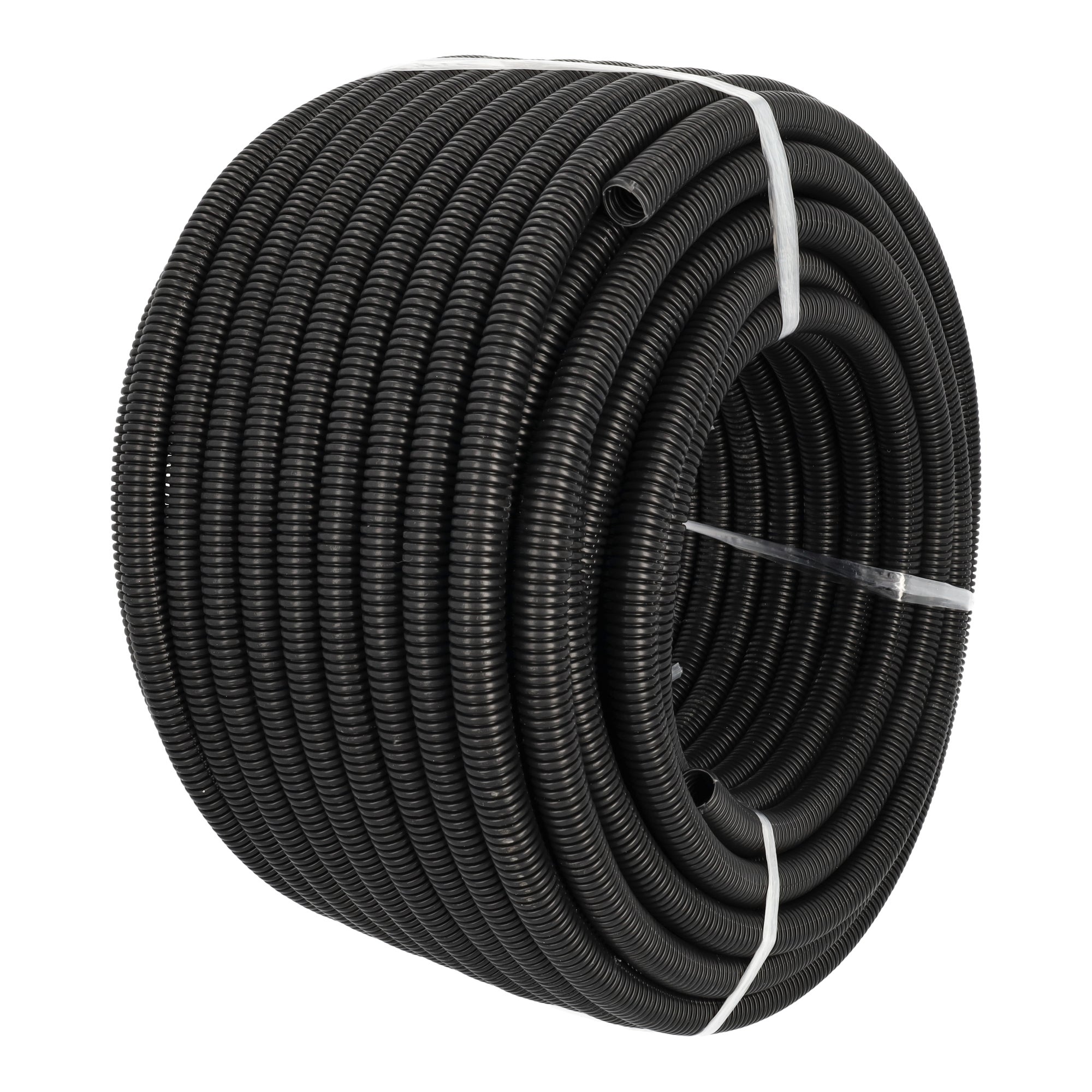 Corrugated Cable Conduction Tube Without Slot. 50 M Spool. Black PVC - View #4