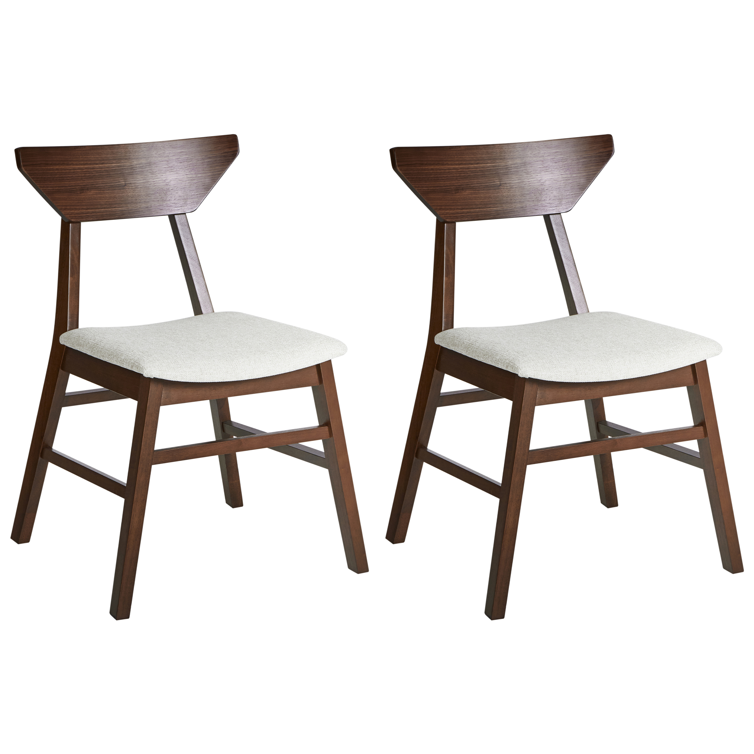 Beliani Conjunto De 2 Sillas De Comedor Hopkins Madera Marrón/Oscuro , Leroy Merlin