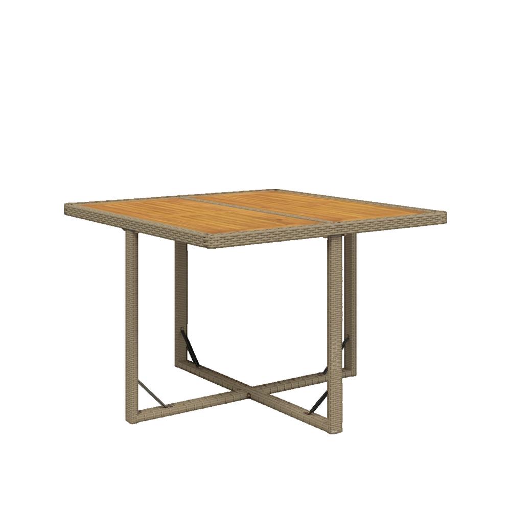 Stół ogrodowy vidaXL 109x107x74 cm Żyłka pleciona i drewno lite
