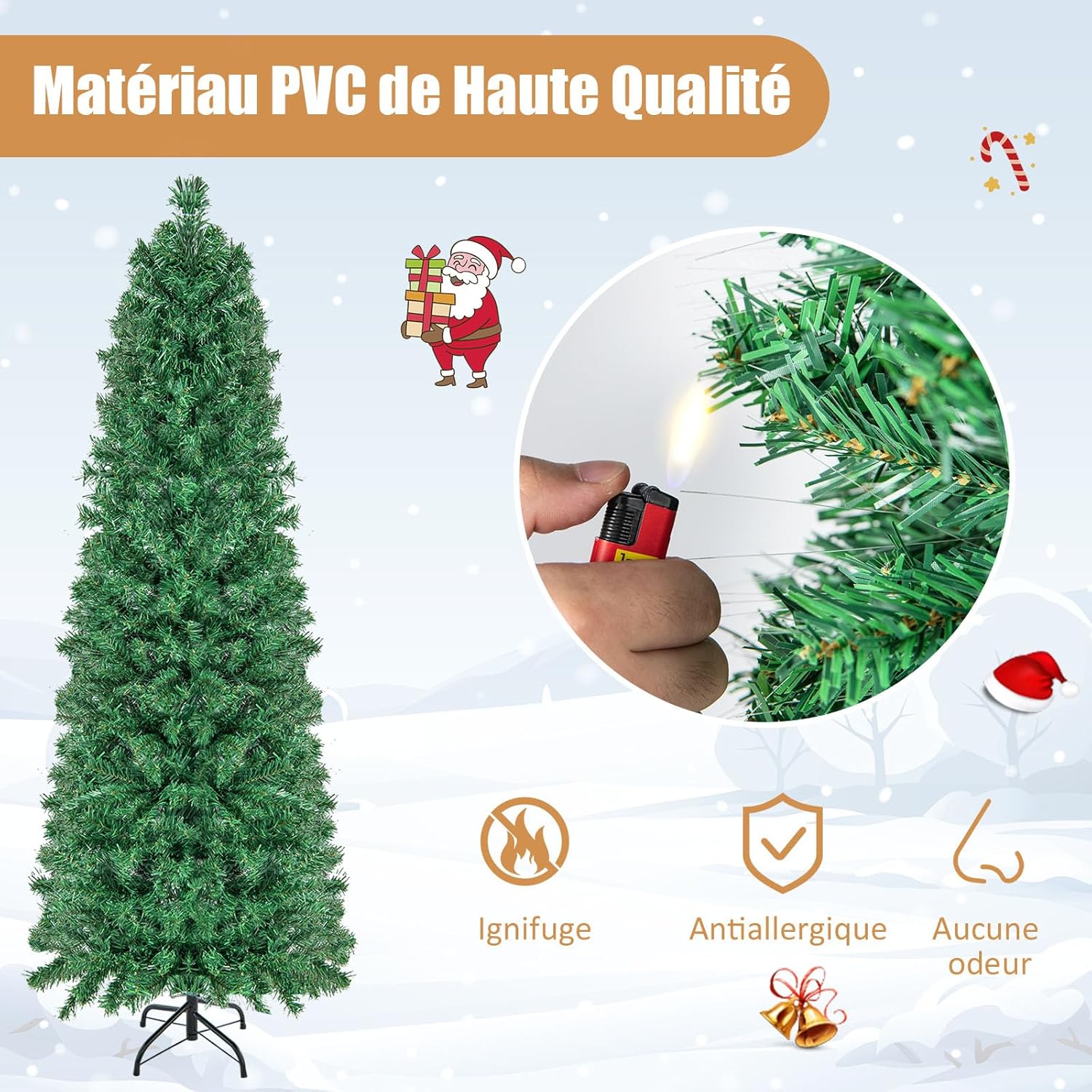 VidaXL Sapin De Noël Artificiel Avec Support Noir 120 Cm PVC