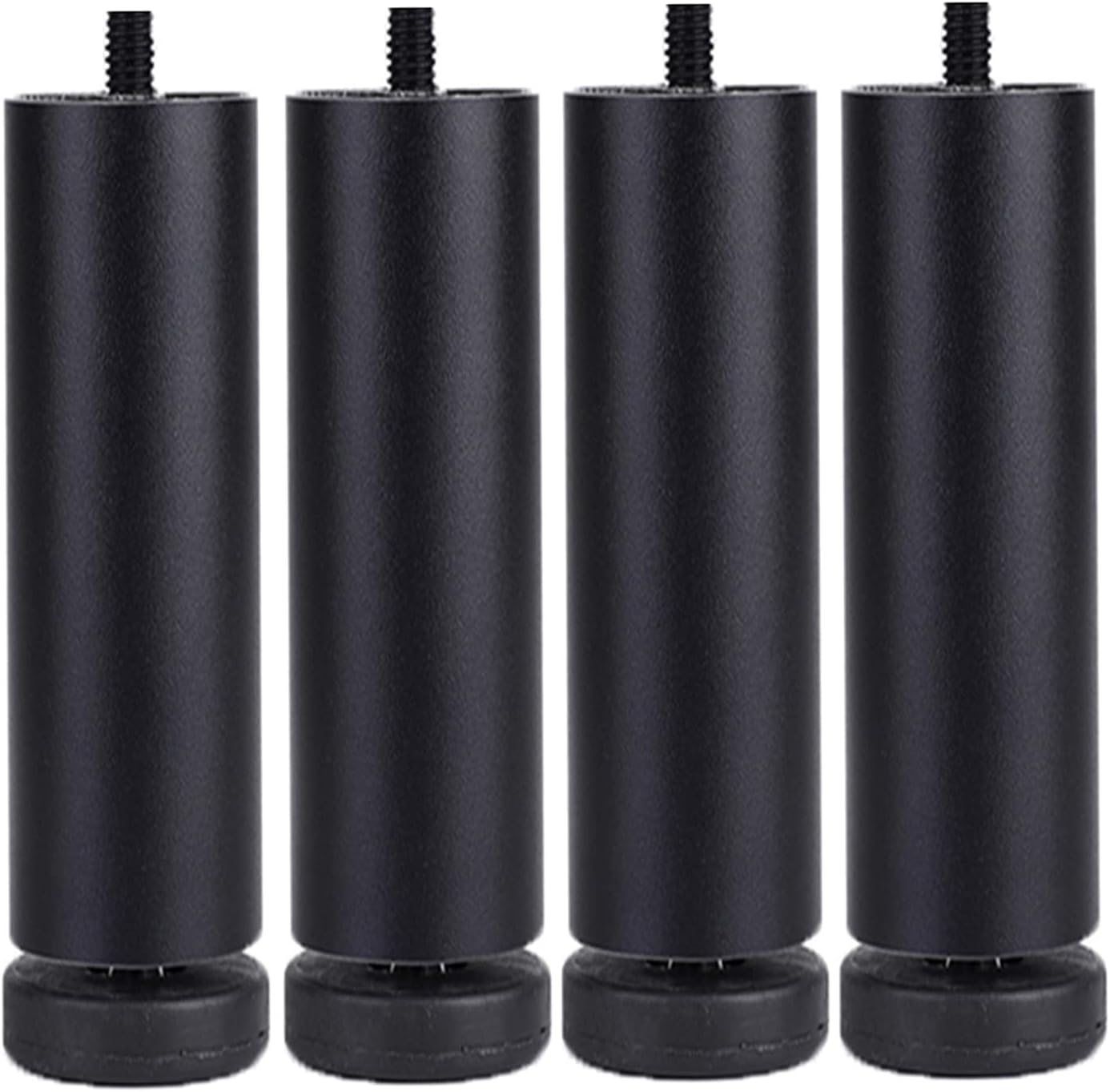 Nóżki do sofy, 4x nóżki meblowe, wymienne nogi do samodzielnego montażu, metalowe nogi do szafek, 39 rozmiarów, regulowane nogi, m8, czarne – 15 cm/6