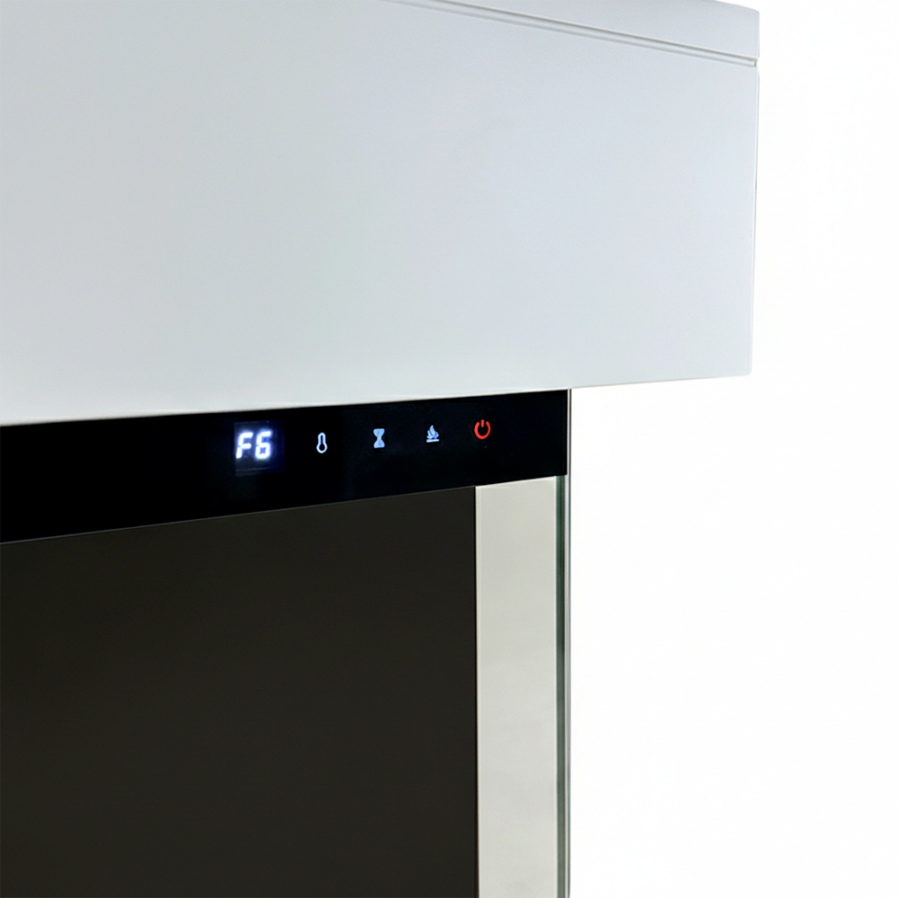Tempo Style – Kominek elektryczny CALLIOPE w kolorze białym ze zintegrowanym głośnikiem Bluetooth | Efekt prawdziwego ognia 750–1500 W - 4