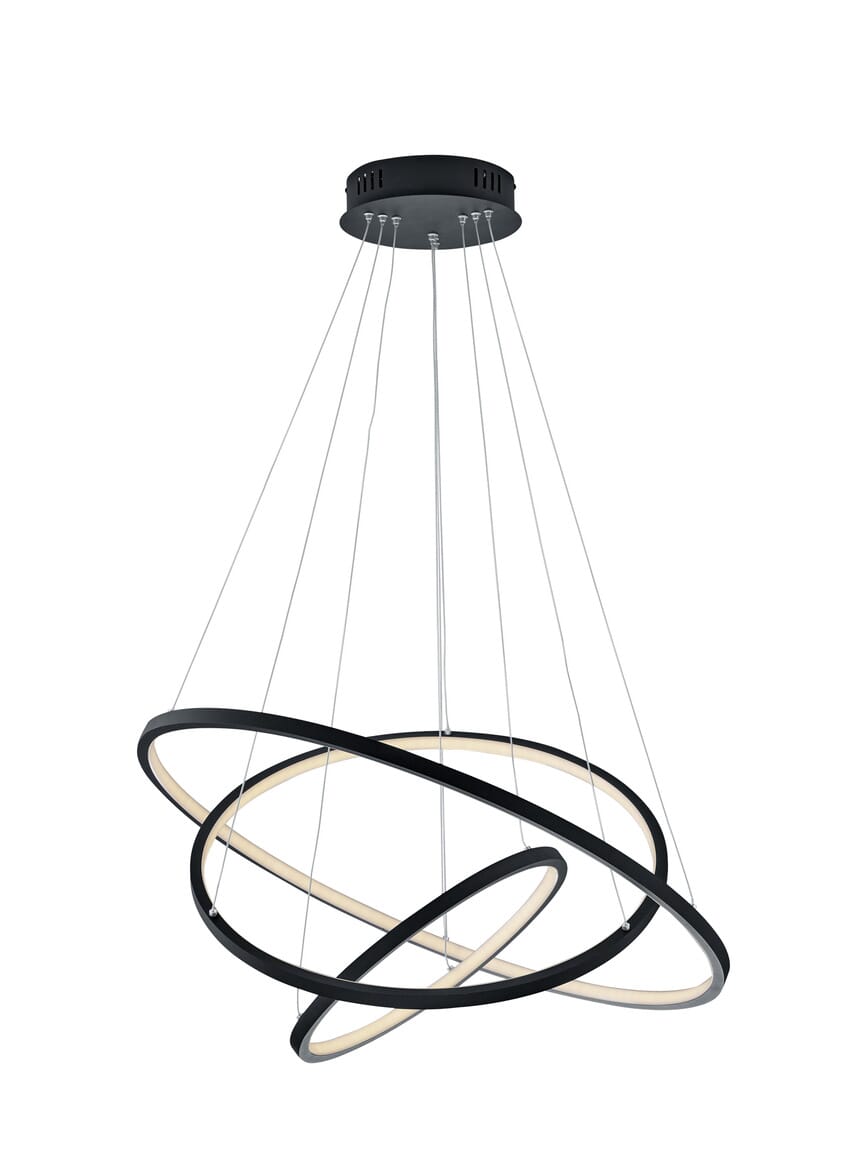 Żyrandol z pilotem LED AARON 80W Odcienie bieli 7000lm metal czarno-biała wym:150x80x80cm IP20 Trio
