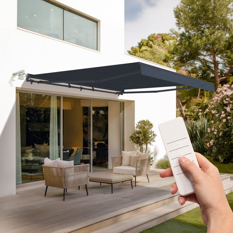 FAZZIO 4x3m szara półkasetowa markiza z napędem elektrycznym