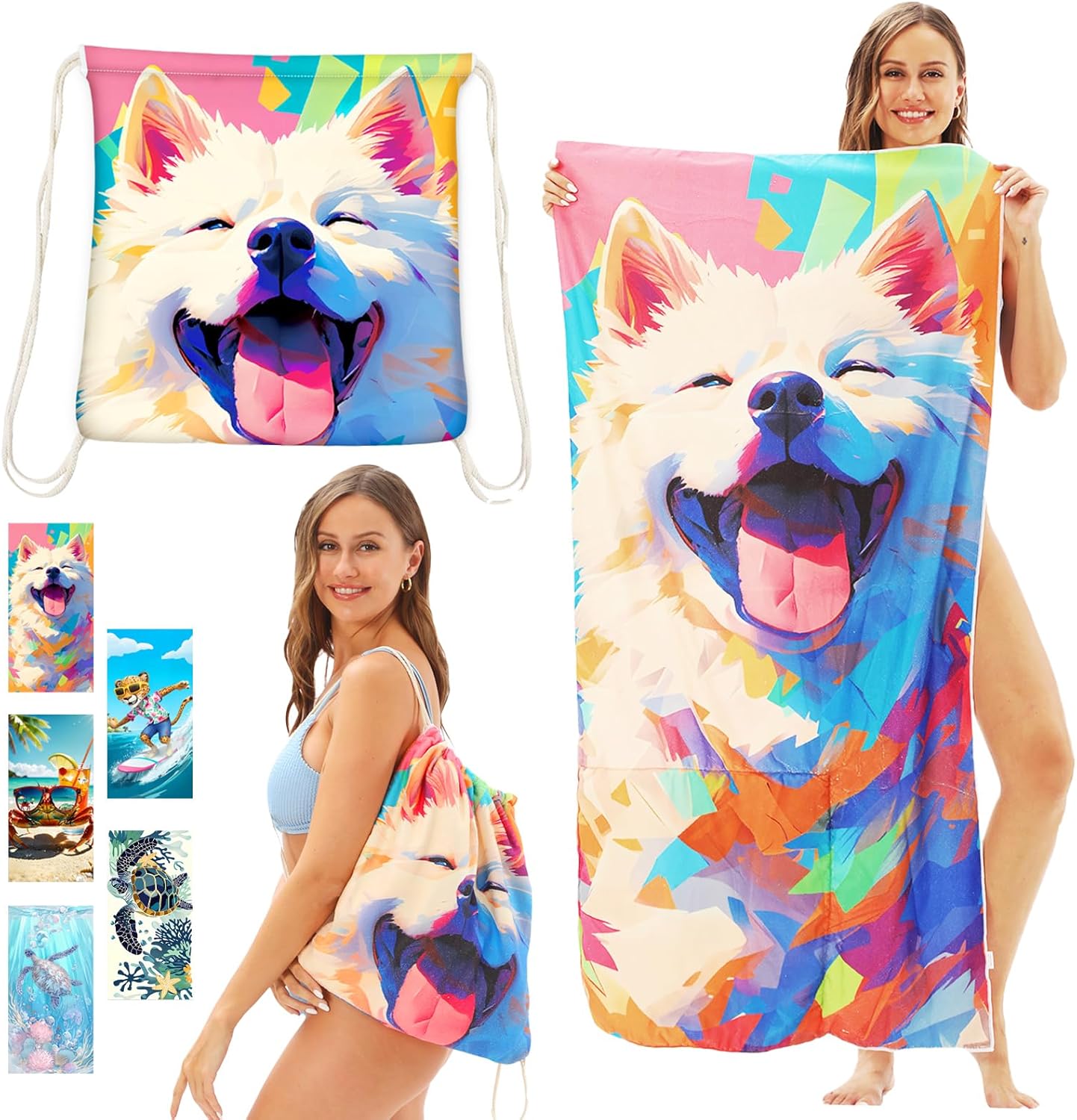 Grande Serviette De Plage Microfibre 180x75cm Anti-Sable - Séchage Rapide, Ancre (Lakpopya)