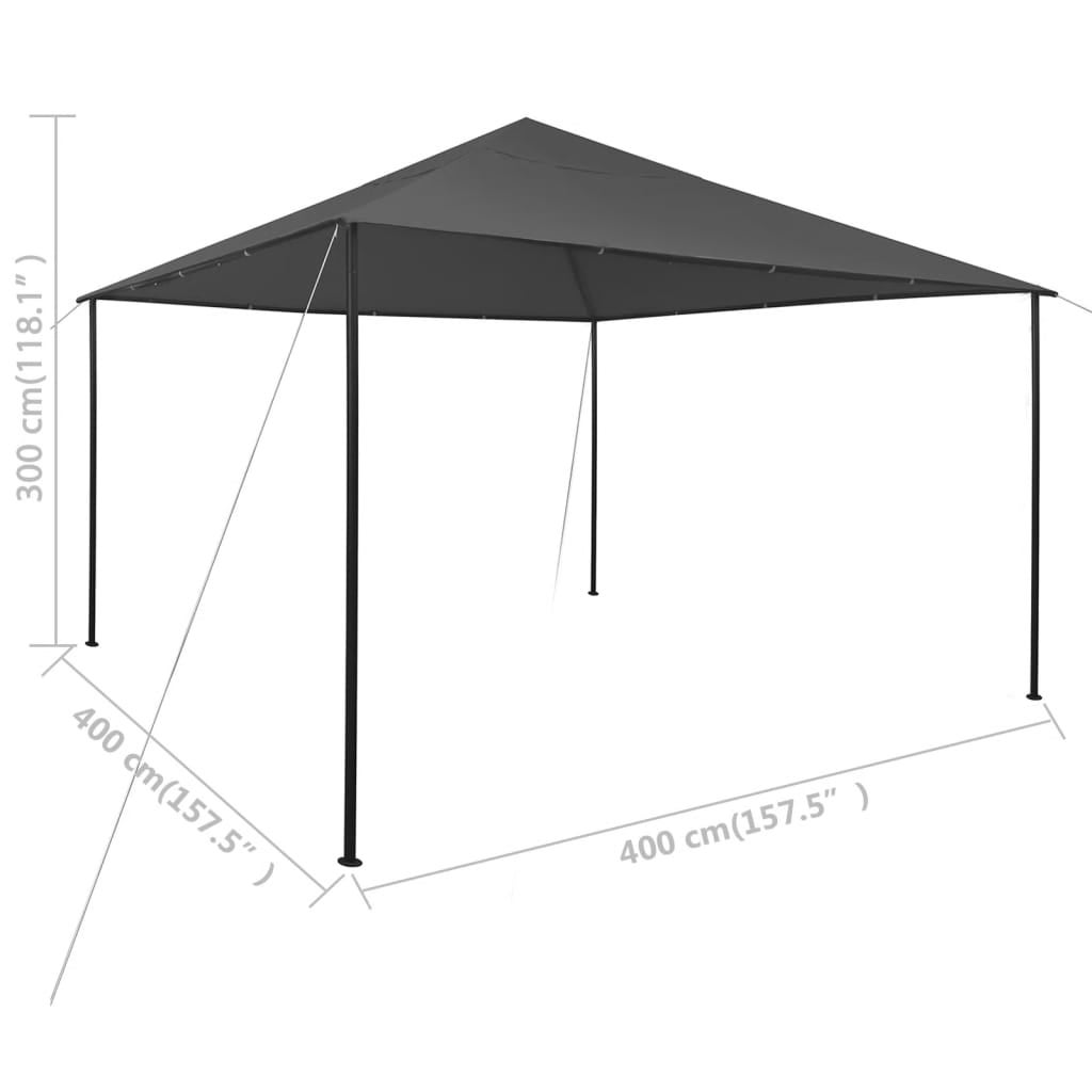 Maison Exclusive - Gazebo da Giardino 4x4x3 m Antracite 180 g/m² - 8
