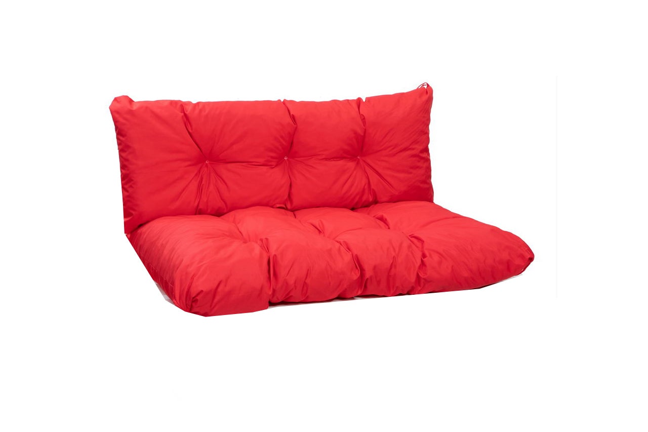 Set Coussins pour palettes 120x50 Assise-Dossier 120x50cm Rouge, coussins canapé extérieur/ matelas de palettes/ coussin de jardin avec dossier - 2