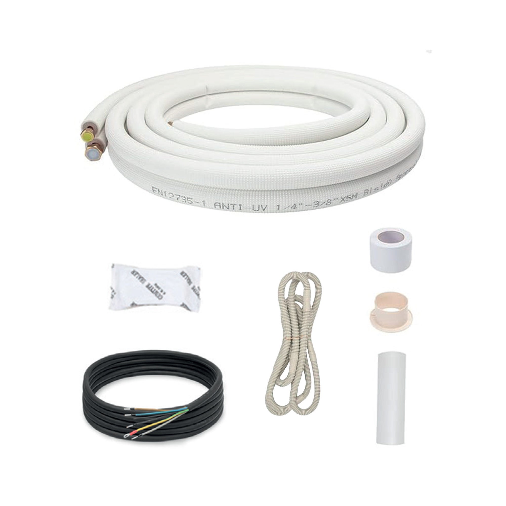 Raccord Liaison Frigorifique R32 Pré-chargé 4 Mètres - 1/4-3/8 - Compatible Climatiseurs Et Pompes à Chaleur Airton