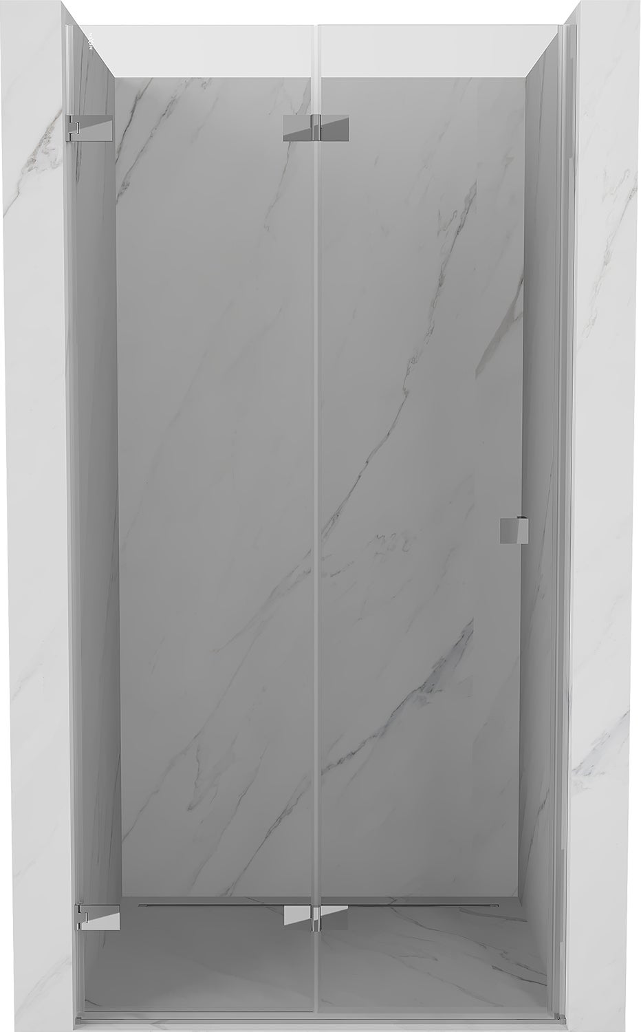 Mexen Lunar-F drzwi prysznicowe składane lewe 85 cm, transparent, chrom - 836-085-000-01-00-L