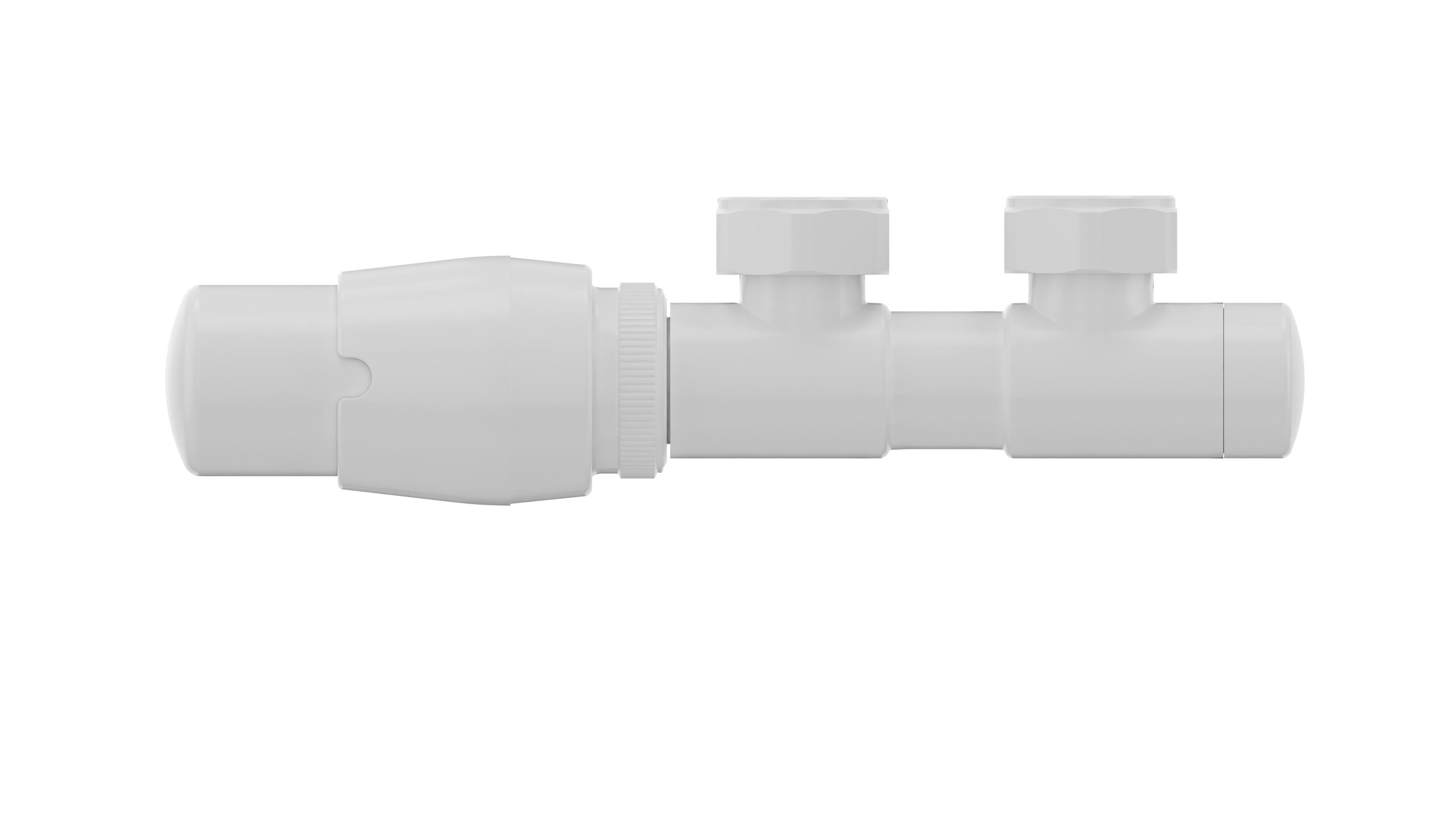 Zawór termostatyczny zespolony do grzejnika Luxrad DUO lewy biały