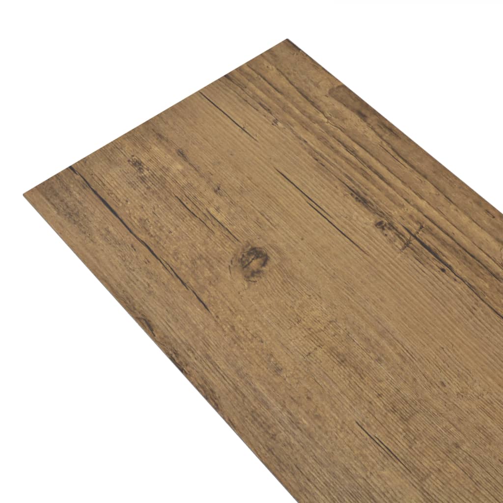 Lamas de suelo no autoadhesivas | tarimas de suelo pvc marrón nogal 5,26 m² 2 mm cfw65577