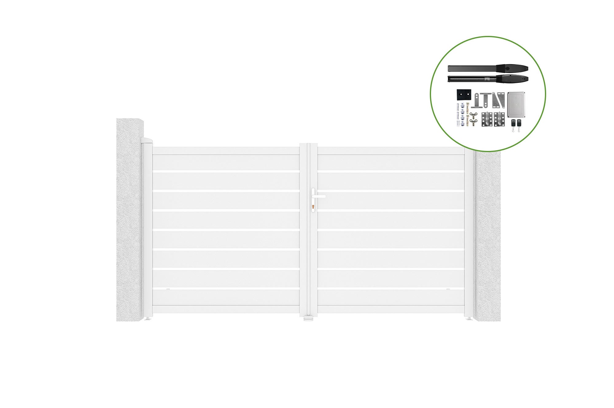 Brama skrzydłowa 3m VOGEL wys. 160cm białe aluminium + napęd HICKER B200
