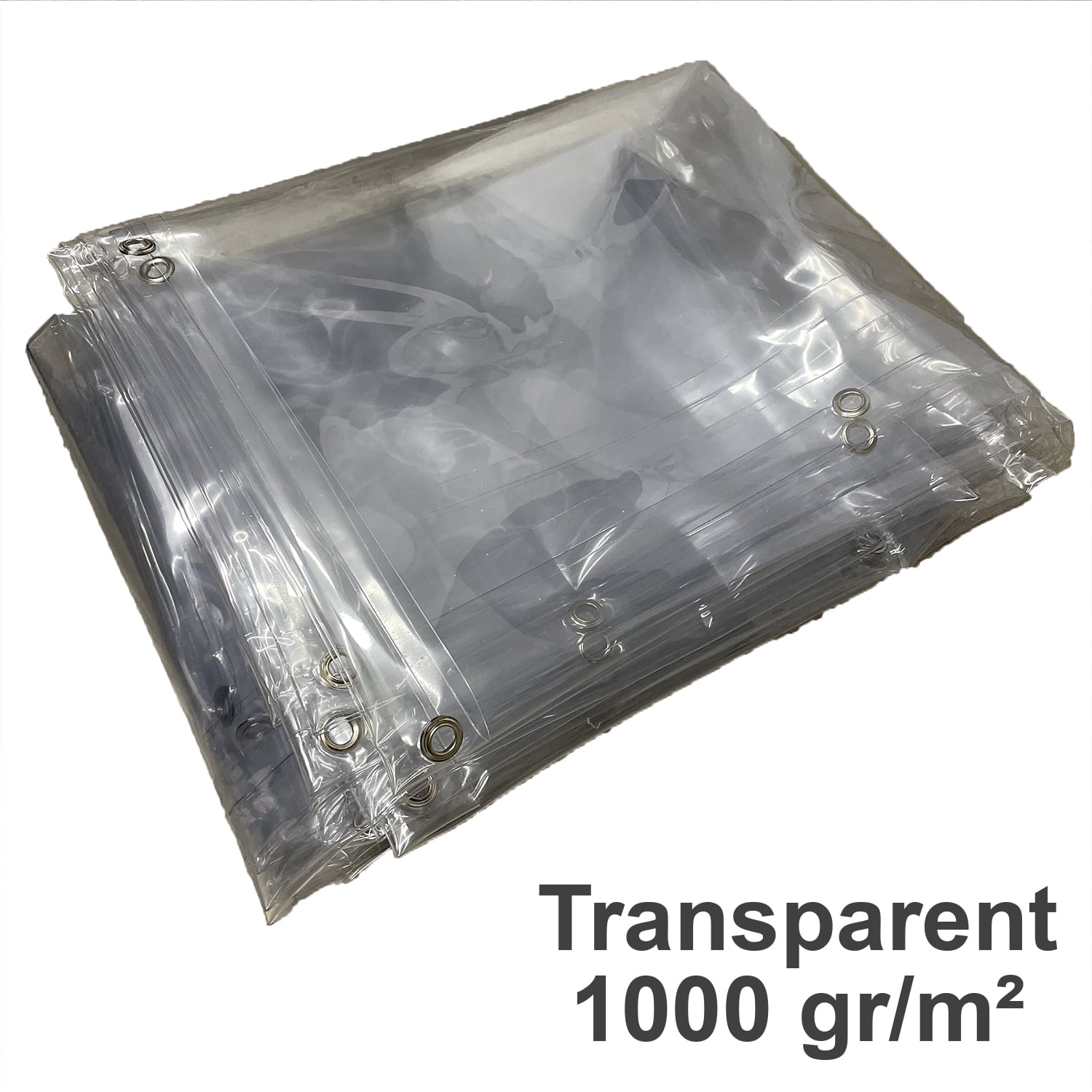 Toile PVC Transparente Cristal - Canvas - 650 G/m² - Vendu Au Mètre Linéaire - Pour Bâche, Protection