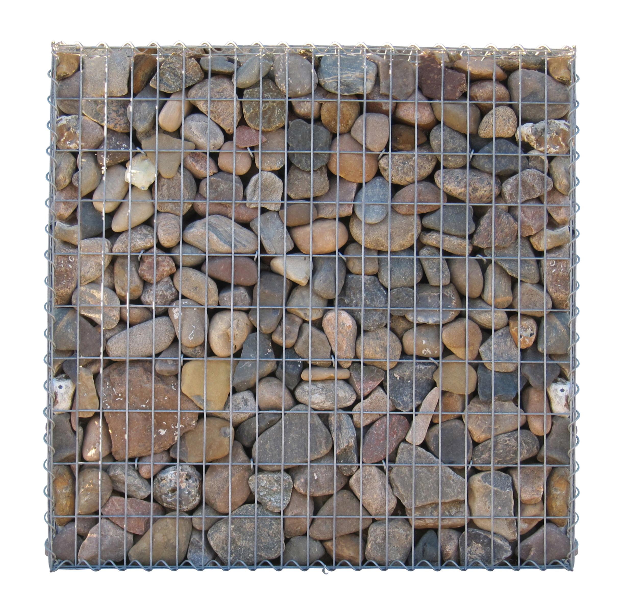 Gavión de acero galvanizado 100x100x30cm (LxAxP), malla 5 x 10cm, Anillo en C, jaula metálica para muro o jardín - 7