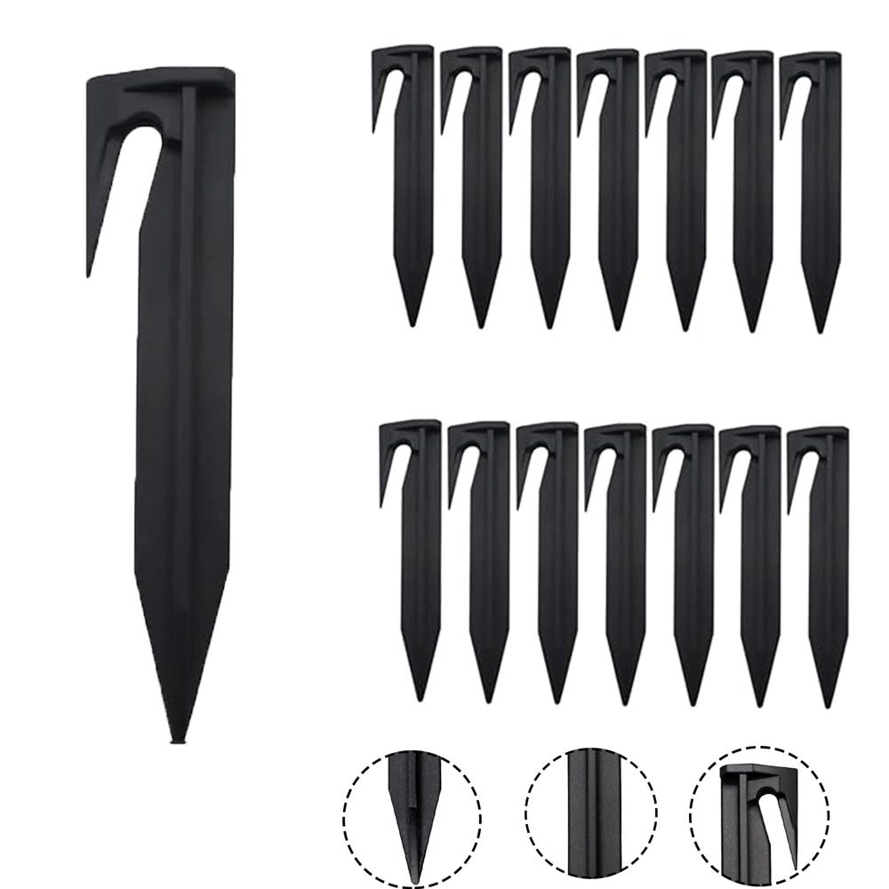 Lot de 10 piquets d'ancrage robustes en acier galvanisé Lot de 10 piquets d'ancrage robustes en acier galvanisé