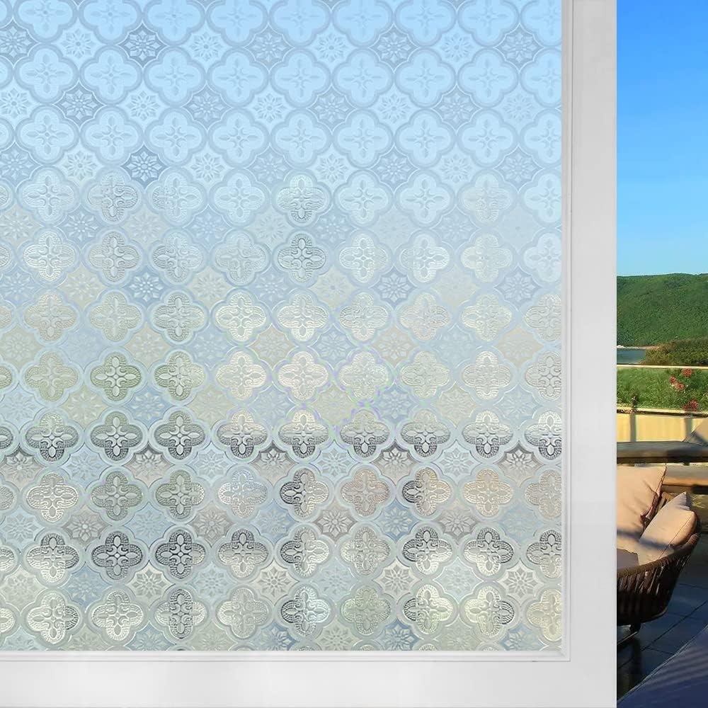 Folia okienna zapewniająca prywatność, 30 x 200 cm, samoprzylepna, elektrostatyczna, z nadrukiem begonii, matowa, nieprzezroczysta, z ochroną UV, do